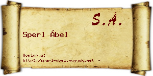 Sperl Ábel névjegykártya